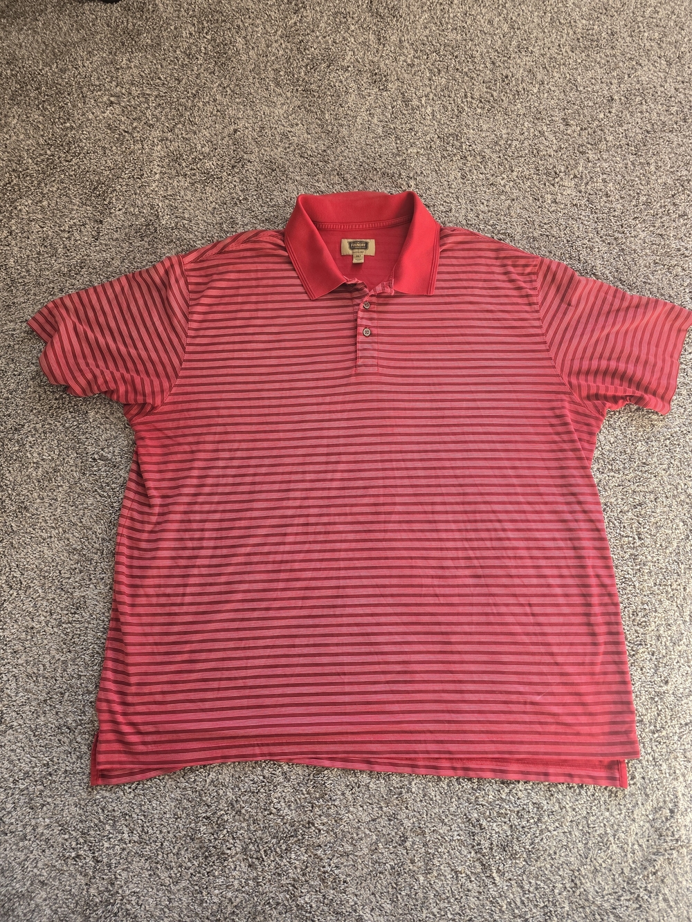 Men's Red Striped Polo Shirt